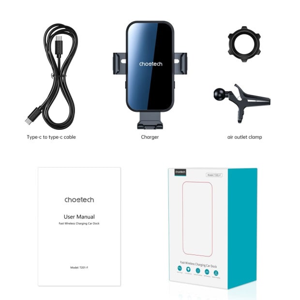 Choetech T202-f Fast Wireless Charging Car Dock Image 6