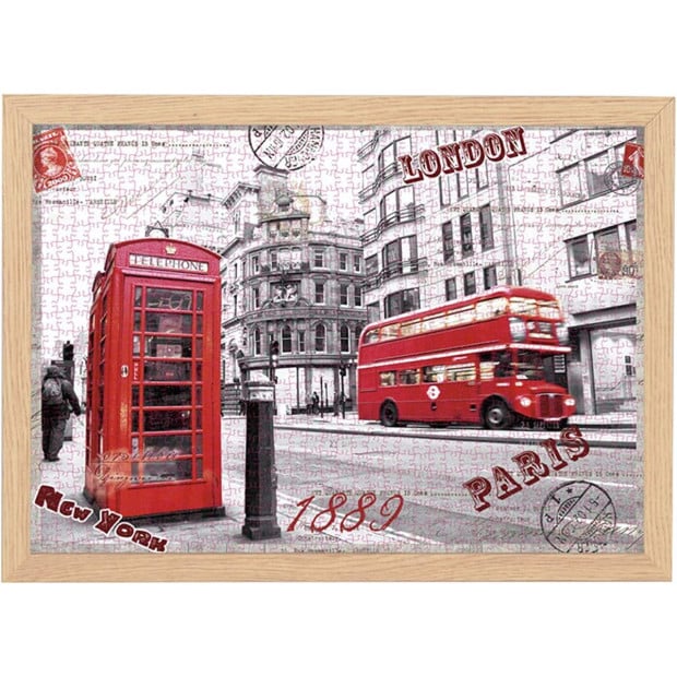 Jigsaw Puzzles 1000 Pieces For Adults London Impression Red Bus Image 4