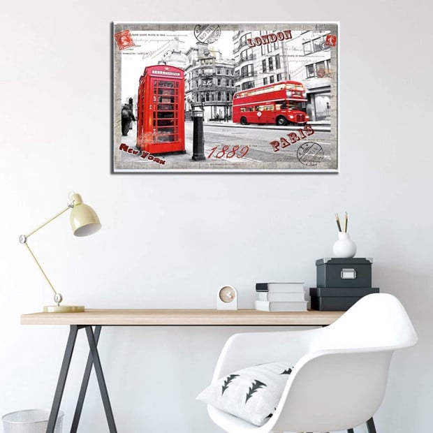 Jigsaw Puzzles 1000 Pieces For Adults London Impression Red Bus Image 5