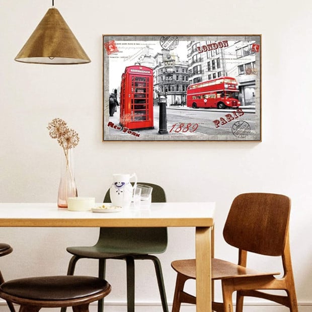 Jigsaw Puzzles 1000 Pieces For Adults London Impression Red Bus Image 7