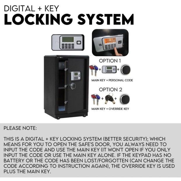 Digital Safe Safety Box Security Code Lock Fire Proof Heavy Duty 80L Image 4
