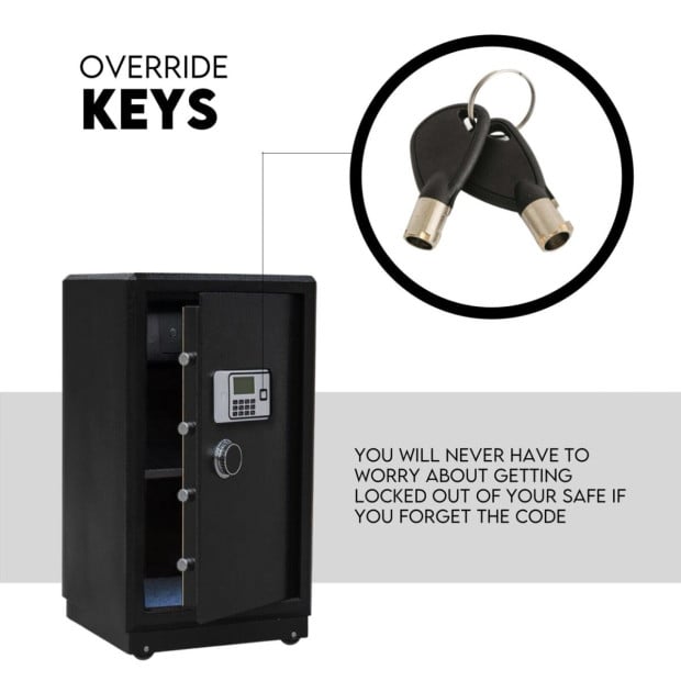 Electronic Digital Safe Box Fire Proof Key Lock Security 118L Image 6