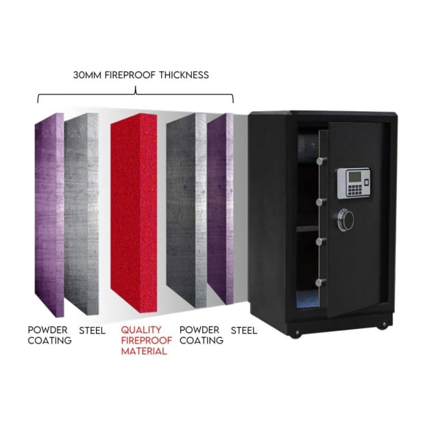 Electronic Digital Safe Box Fire Proof Key Lock Security 118L Image 8