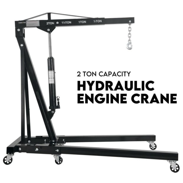 2 Ton Hydraulic Engine Crane Folding Hoist Stand Garage Workshop