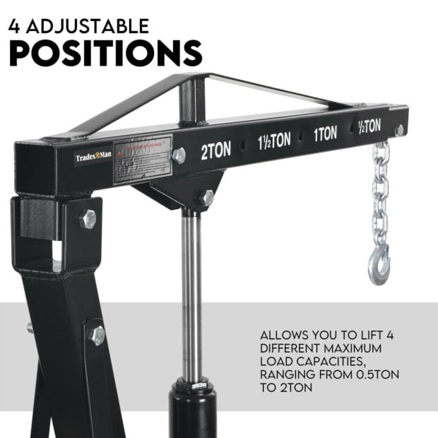2 Ton Hydraulic Engine Crane Folding Hoist Stand Garage Workshop Image 5