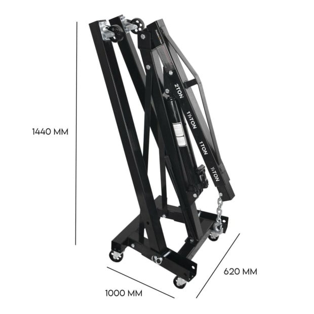 2 Ton Hydraulic Engine Crane Folding Hoist Stand Garage Workshop Image 7