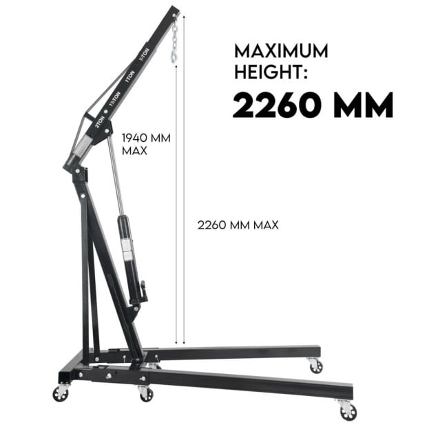 2 Ton Hydraulic Engine Crane Folding Hoist Stand Garage Workshop Image 8