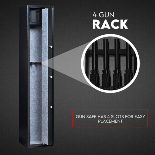 4 Rifle Gun Safe Iron Heavy Duty Firearm Security Digital Lockbox Image 2