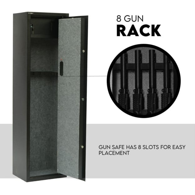 8 Gun Safe Firearm Rifle Storage Lock Box Steel Cabinet HD Locker Image 2