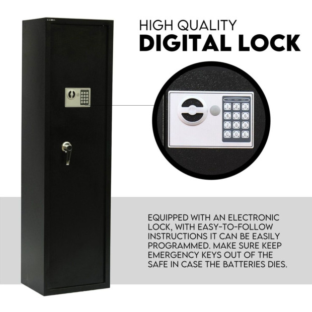 8 Gun Safe Firearm Rifle Storage Lock Box Steel Cabinet HD Locker Image 4