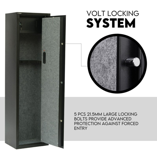 8 Gun Safe Firearm Rifle Storage Lock Box Steel Cabinet HD Locker Image 7