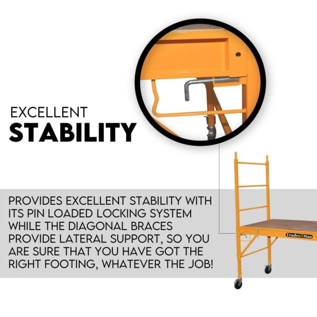 450kg Mobile Ladder Scaffolding Platform Portable Ladder Image 3