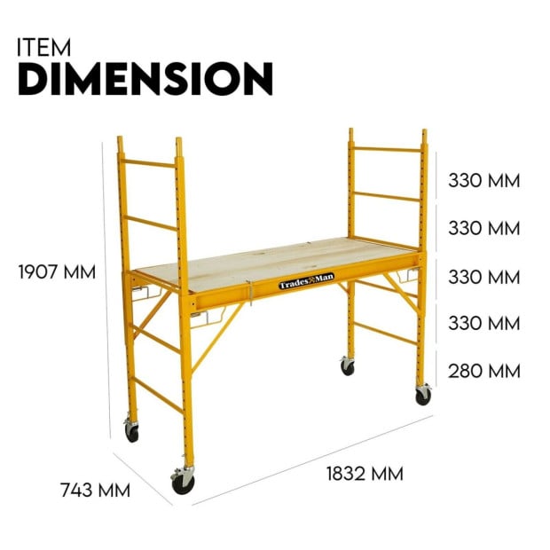 450kg Mobile Ladder Scaffolding Platform Portable Ladder Image 6