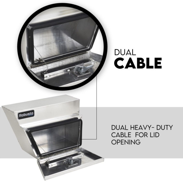 Under Tray Tool Box Underbody Pair Set 600mm Aluminium Image 5