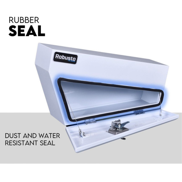 Under Tray Tool Box Underbody Pair Set 750mm White Steel Image 4
