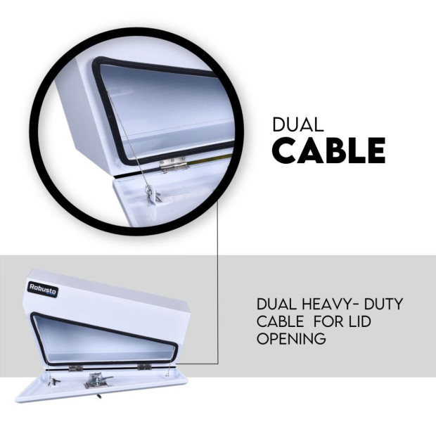Under Tray Tool Box Underbody Pair Set 750mm White Steel Image 5