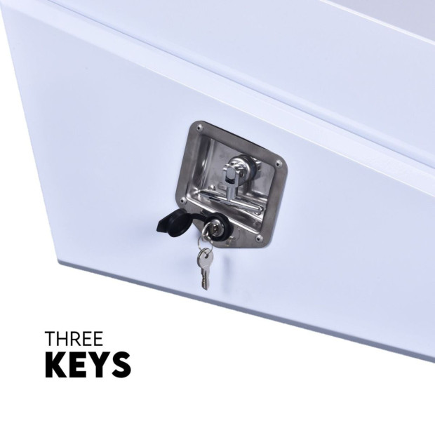 Under Tray Tool Box Underbody Pair Set 750mm White Steel Image 8