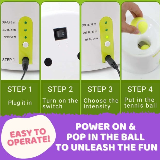 Automatic Ball Launcher Throwing Machine Dog Tennis Pet 6 Balls Image 7