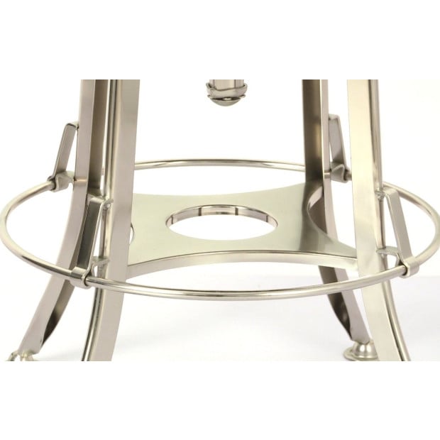 Industrial Wooden Height Adjustable Swivel Bar Stool - Nickel Black Image 5