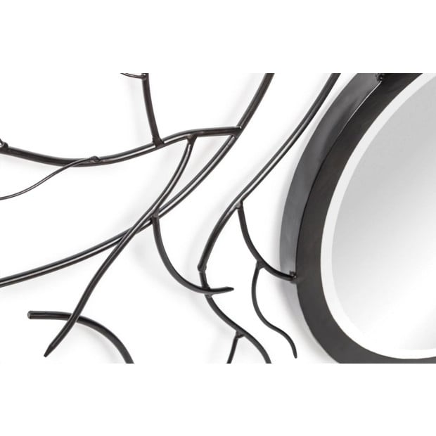 Twig Frame Black Decorative Wall Mirror Art Image 3