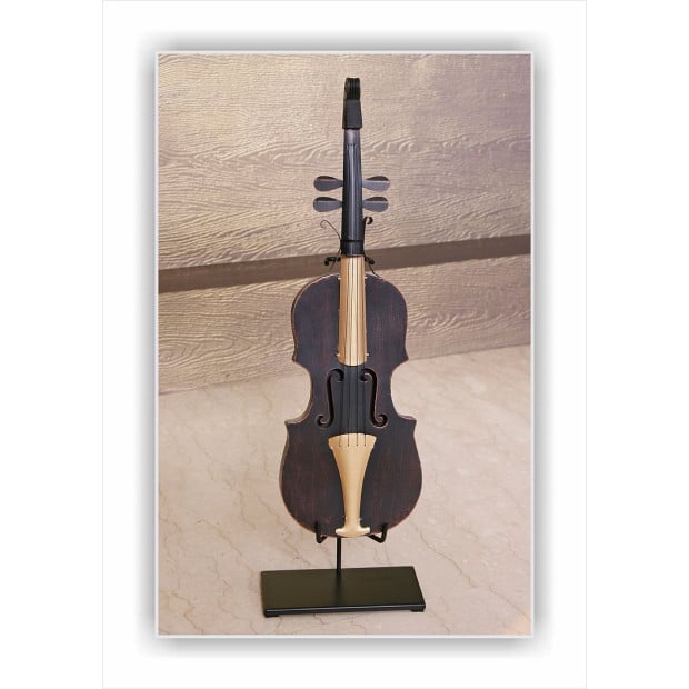 Violin Statue Display Ornament For Home Decor In Copper Finish Image 2