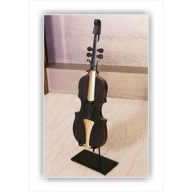 Violin Statue Display Ornament For Home Decor In Copper Finish Image 3