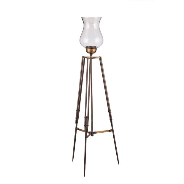 Tripod Candle Holder Floor Stand With Glass Globe Lamp Image 2