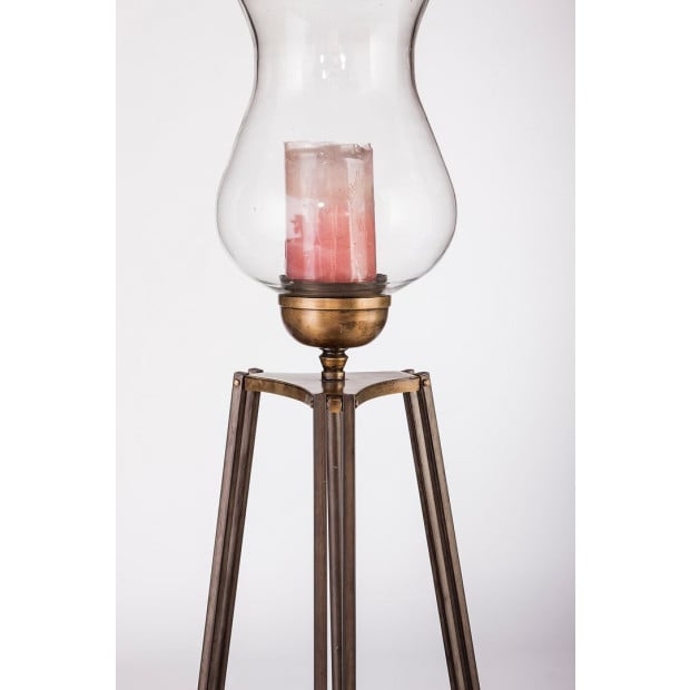 Tripod Candle Holder Floor Stand With Glass Globe Lamp Image 3
