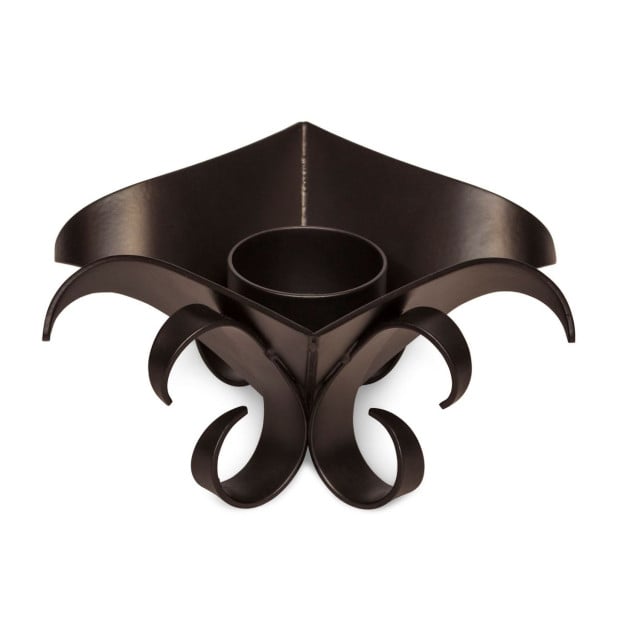 Decorative Black Metal Lotus Tea Light Candle Holders In Set Of 2 Image 4