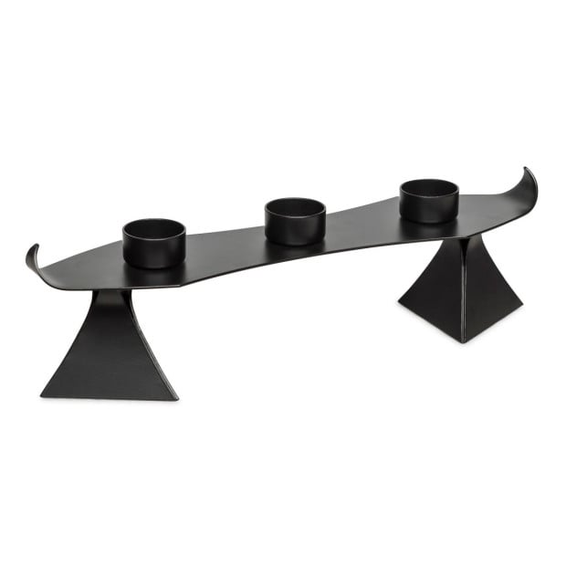 Black Metal Harbour Style Tea Light Candle Holder Stand Image 4