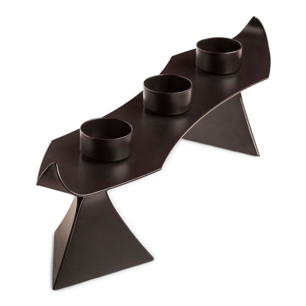 Black Metal Harbour Style Tea Light Candle Holder Stand Image 5