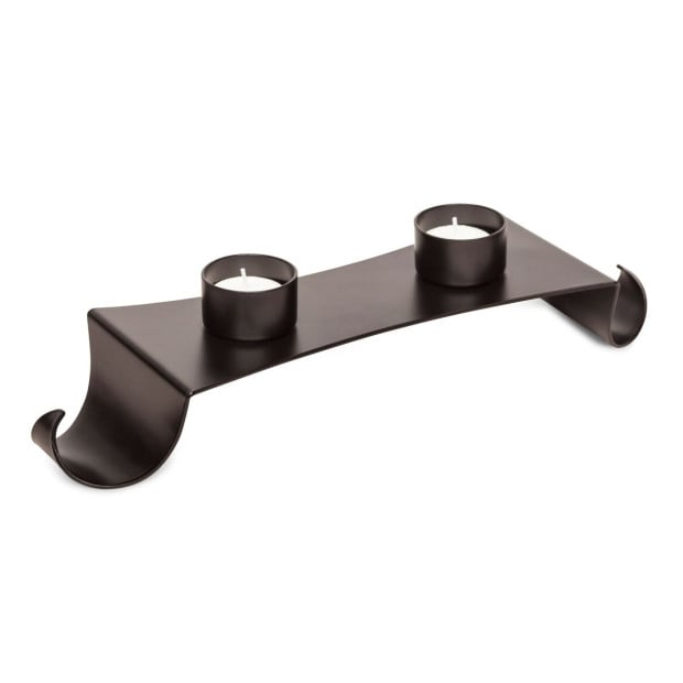 Decorative Black Metal Tea Light Candle Holder Stand Image 2
