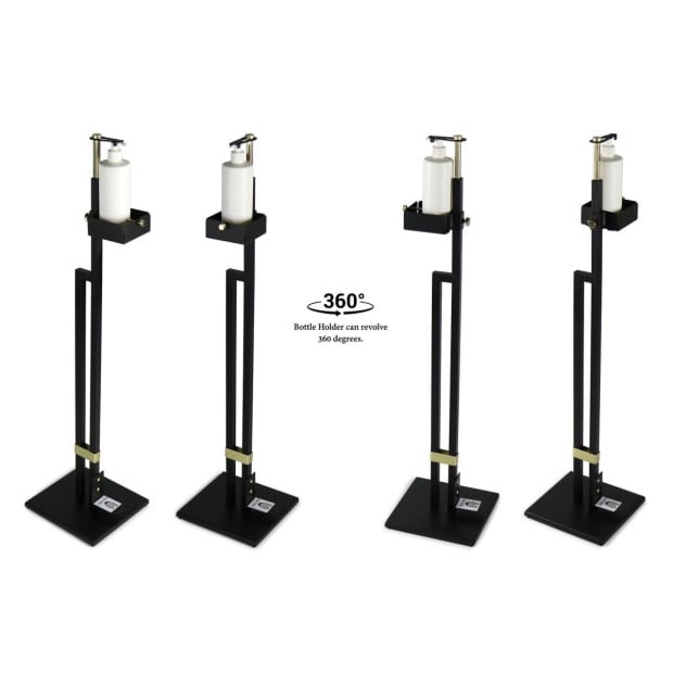 Lirash Touch Free Hand Sanitiser Dispenser Station Foot Operated Black Image 5