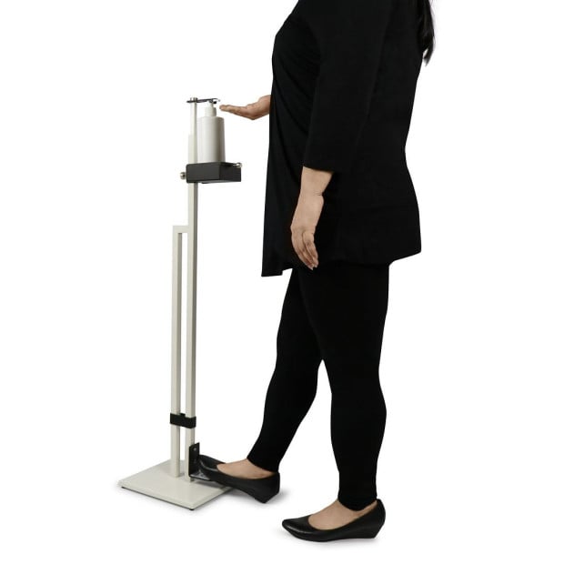 Lirash Touch Free Hand Sanitiser Dispenser Stand Foot Operated White
