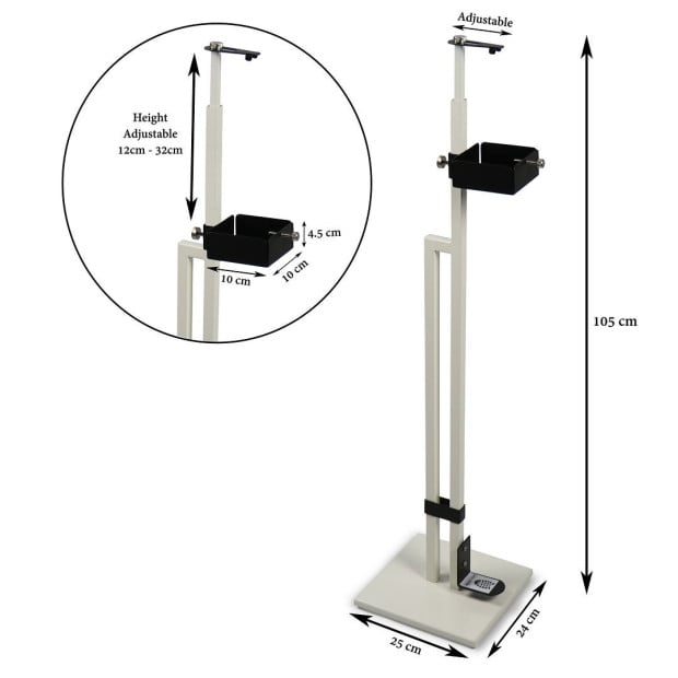 Lirash Touch Free Hand Sanitiser Dispenser Stand Foot Operated White Image 4