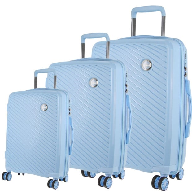 Milleni Hardshell 3-piece Luggage Bag Set Travel Suitcase - Blue
