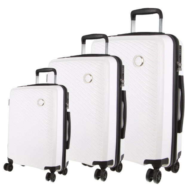 Milleni Hardshell 3-piece Luggage Bag Set Travel Suitcase - White