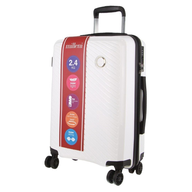 Milleni Hardshell 3-piece Luggage Bag Set Travel Suitcase - White Image 5