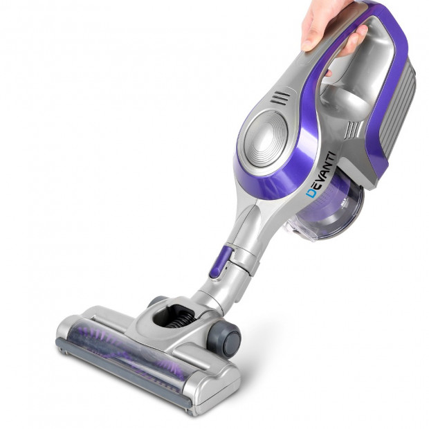 150W Cordless Rechargeable Vacuum Cleaner Stick - Purple & Grey Image 6