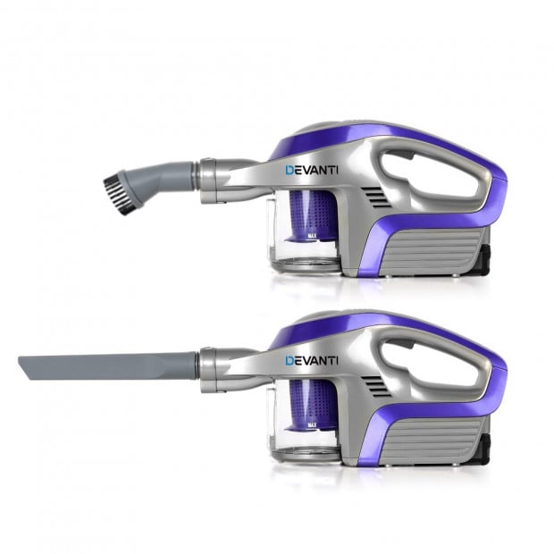 150W Cordless Rechargeable Vacuum Cleaner Stick - Purple & Grey Image 7