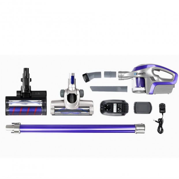 Cordless 150W Handstick Vacuum Cleaner - Purple and Grey Image 7
