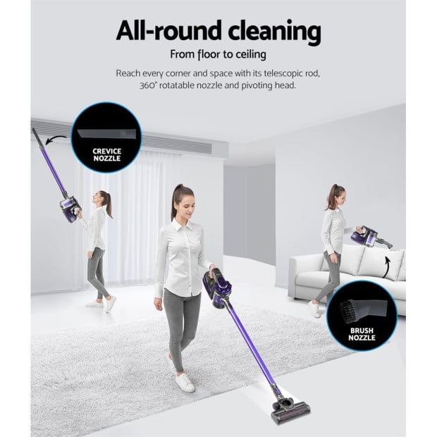 Handheld Vacuum Cleaner Stick Cordless Car Vacuum 2-speed Hepa Filter Image 4