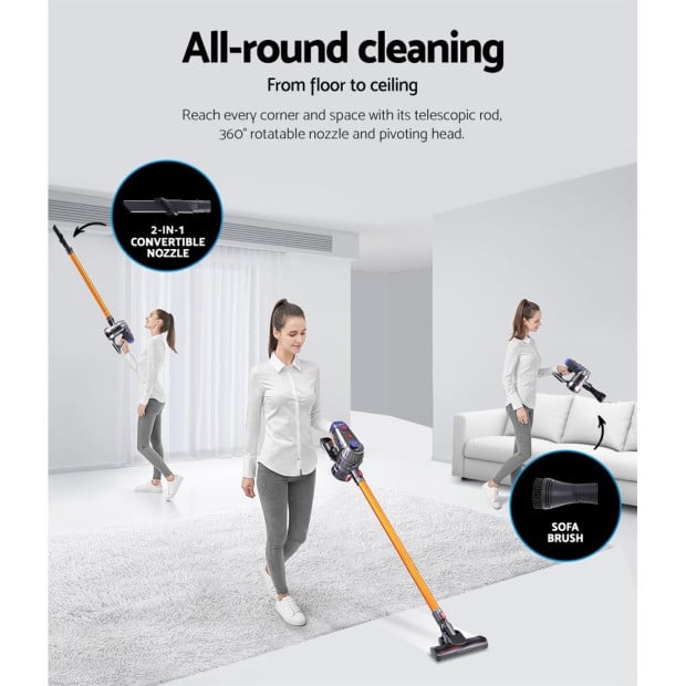 Handheld Vacuum Cleaner Stick Cordless Bagless 2-speed HEPA Filter Image 7