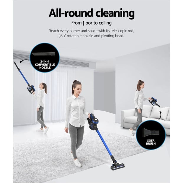Handheld Vacuum Cleaner Cordless Handstick 250W Brushless Motor Blue Image 7