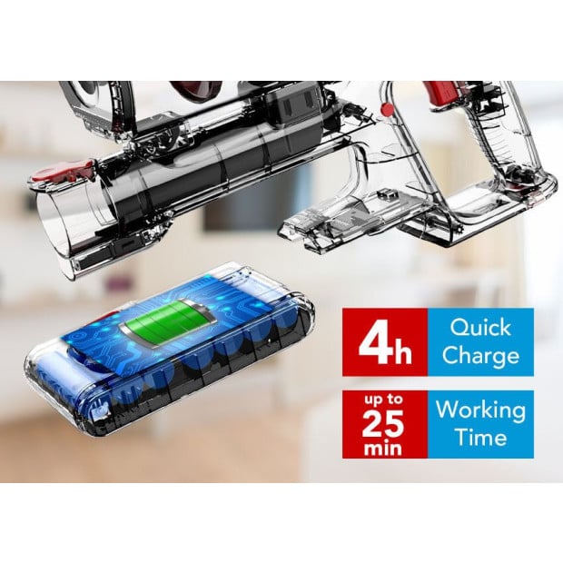 Hand Stick Foldable Vacuum Cleaner Cordless Handheld 22kpa Image 4