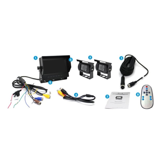 Waterproof 7 Quad Monitor With 2 Camera And 2x 10m Cable Image 7
