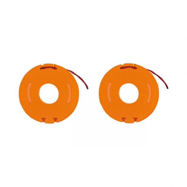WORX WA0004 2-Pack Replacement Grass Trimmer Spool & Line 1.3m