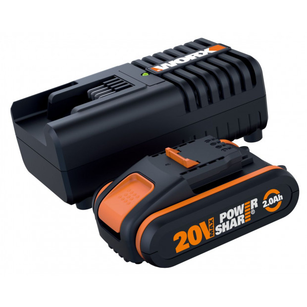 WORX WA3601 Powershare 20V 2.0Ah MAX Lithium-ion Battery & Charger Kit