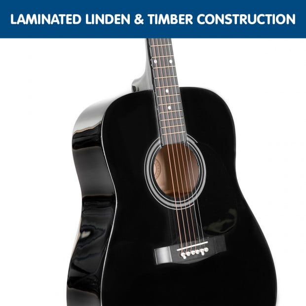 Karrera 41in Acoustic Wooden Guitar Black Image 6