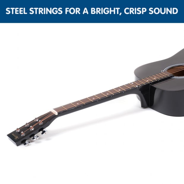 Karrera 41in Acoustic Wooden Guitar Black Image 3